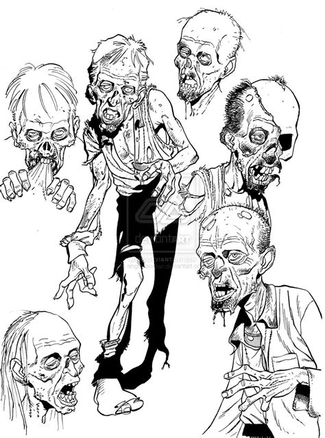 Scary Zombie Coloring Pages Coloring Home
