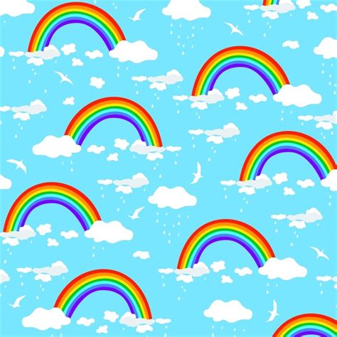 Laeacco Cloudy Rain Rainbow Sky Pattern Baby Newborn Photography