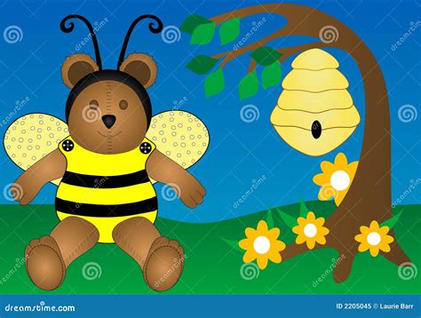 Honey Bee Bear Stock Illustration Illustration Of Foliage 2205045