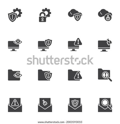 Cyber Security Vector Icons Set Modern Stock Vector Royalty Free