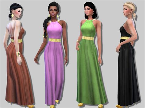 Isadora Dress By Simalicious Sims 4 Female Clothes