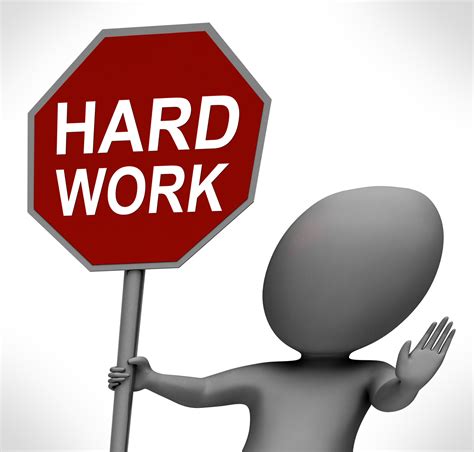 Free Photo Hard Work Red Stop Sign Shows Stopping Difficult Working