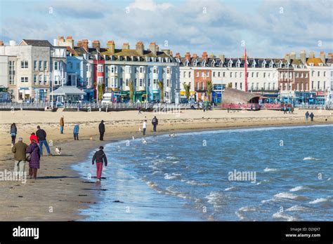 Weymouth Seafront On Winters Day Dorset England Stock Photo Alamy