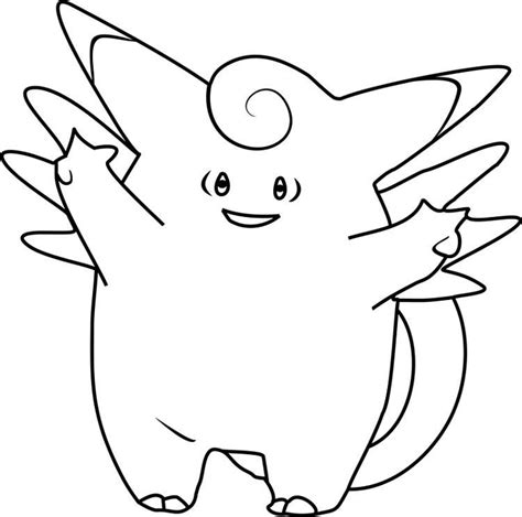 Pokemon Clefairy 35 Coloring Pages Kids Boys Sketch Coloring Page