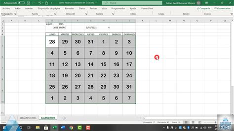 Como Hacer Un Calendario En Excel Youtube