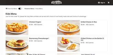 Outback Steakhouse Kids Menu With Prices Updated January 2024 Thefoodxp