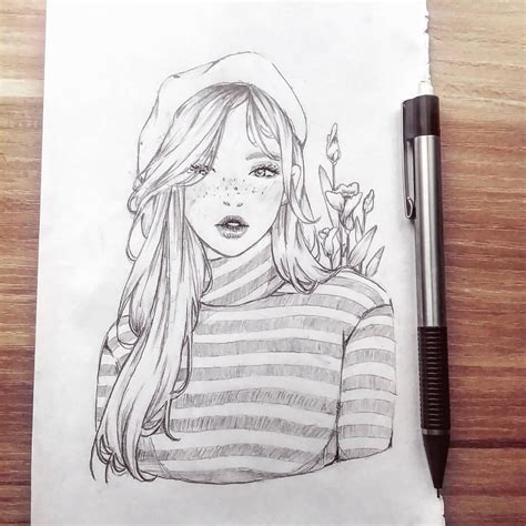 Artstation Cute Korean Girl Portrait Practice Sketch