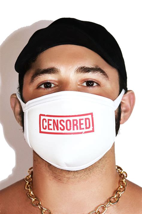 Censored Face Mask White Marekrichard