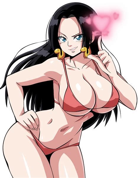 rule 34 1girls bikini black hair boa hancock cleavage earrings female female only heart huge