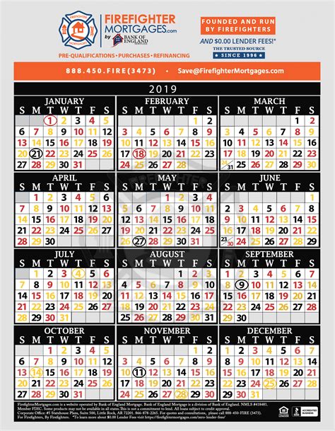 Years with same calendar as 2021. Printable Firefighter Calendar 2020 | Example Calendar ...