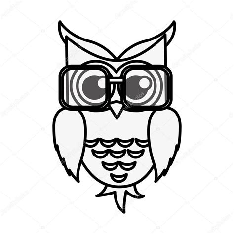 Owl Cartoon Wearing Glasses Icon — Stock Vector © Jemastock 118736792