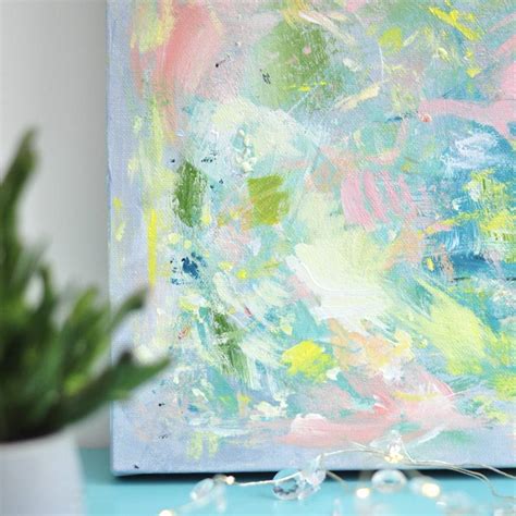 Colourful Soft Pastel Acrylic Painting Wall Art Canvas By