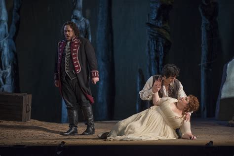 Quinn Kelsey Yonghoon Lee And Amber Wagner In Il Trovatore At Lyric