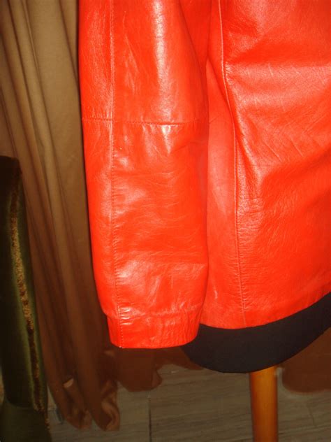 Authentic Vintage 80s Trophy Red Leather Jacket Coat Gem