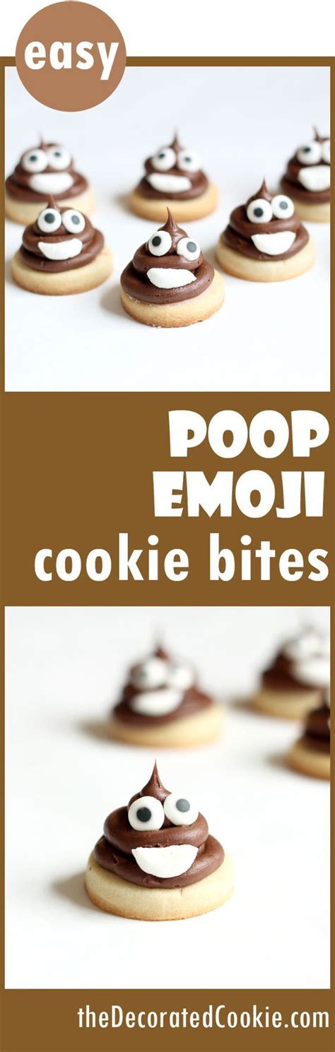 Poop Emoji Cookies Mini Cookies For An Emoji Party Bite Size Cookies