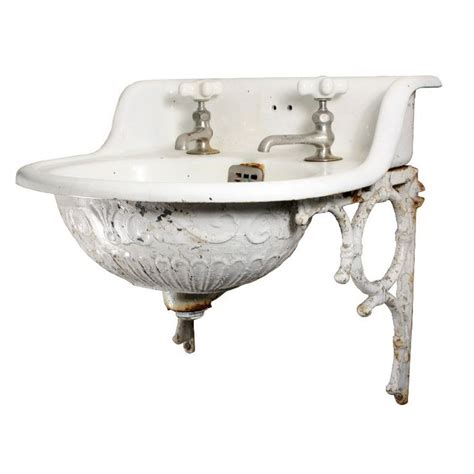 Do you have vintage bathroom sinks in your home? perfect for tiny bath! // Rare Antique Wall-Mount Sink ...