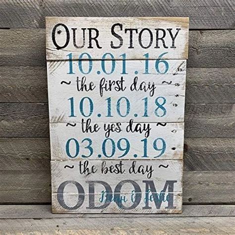 Personalized Wood Wall Art Our Story Forever Anniversary Wood Pallet