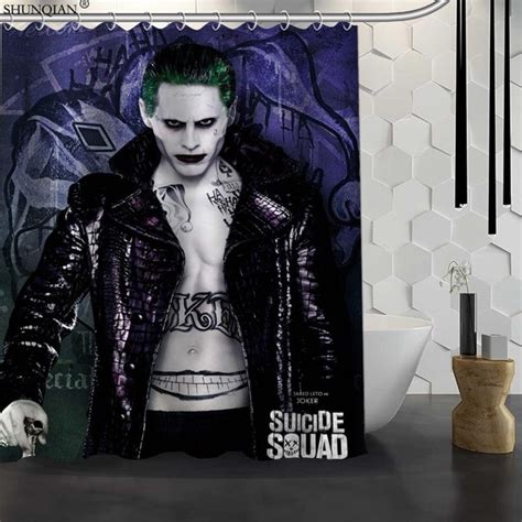 New Suicide Squad Custom Shower Curtain Waterproof Fabric Bath Curtain