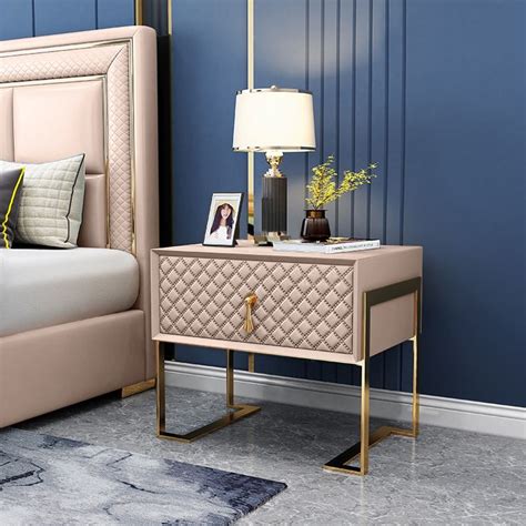 New arrivals are excluded from sale. Modern Stylish Nightstand Upholstered Bedside Table with Drawer Gold Metal Base Nightstand in ...