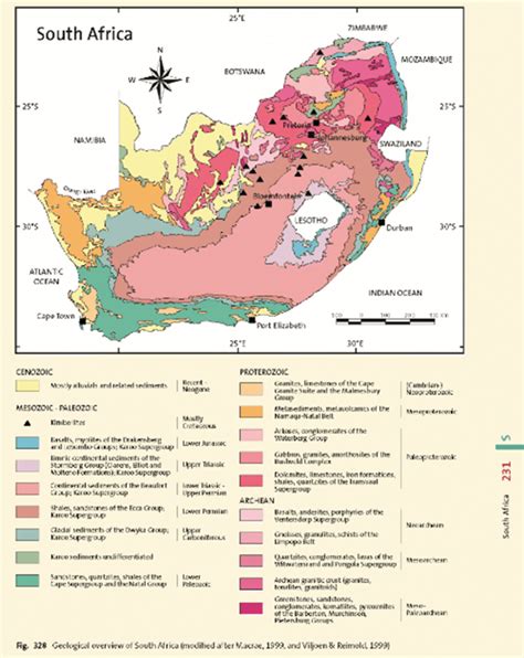 Simplified Geological Map Of South Africa And Lily Gold Mine Download