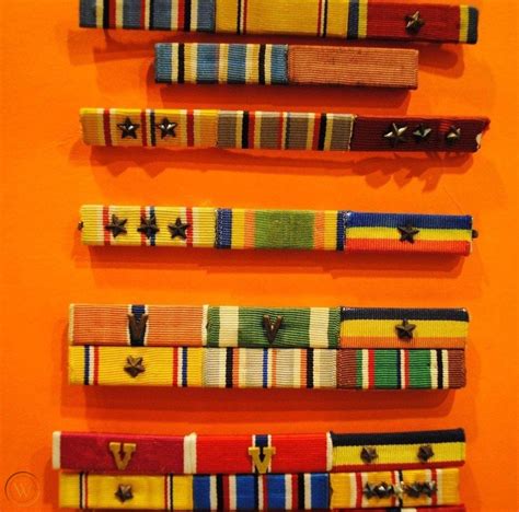 32 Military Campaign Ribbons Andservice Starsv Device 27 Bronze 1