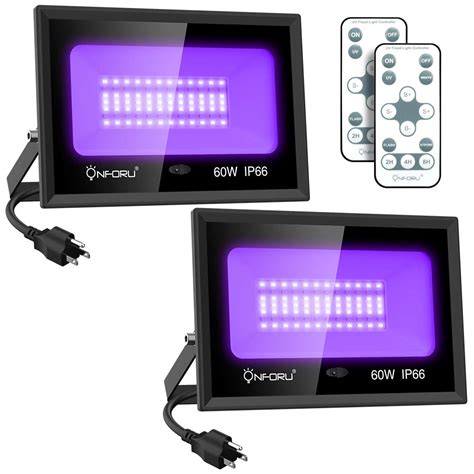 Buy Onforu 2 Pack 60w Led Black Light With Daylight Black Light Flood