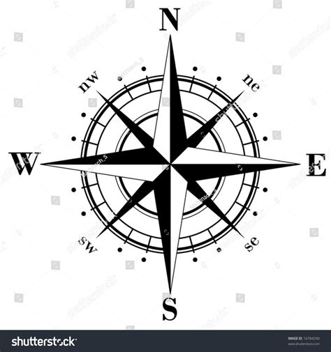 Black compass rose - vector | Compass rose, Compass, Compass vector