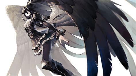 Anime Girl Black Angel Wings