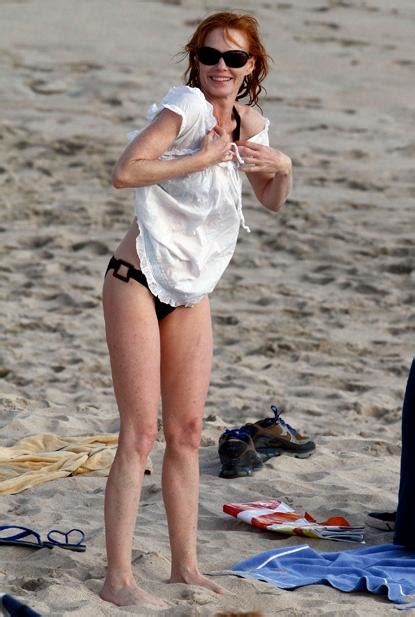 Marg Helgenberger On The Beach In St Barts In A Bikini