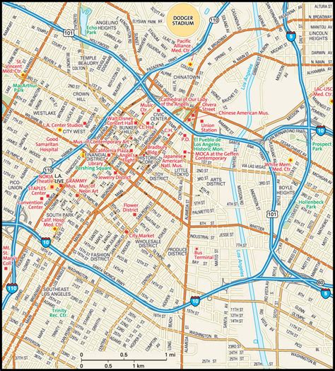 Map Of Downtown Los Angeles Maps For You