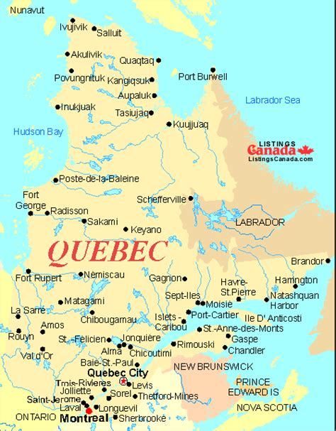 Quebec Map Listings Canada