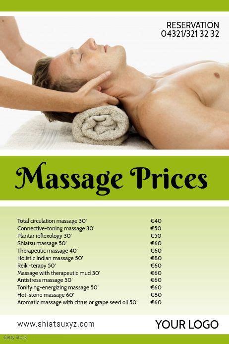 Massage Studio Price List Offer Treatments Ad Massage Studio Massage