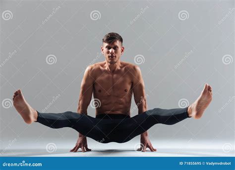 Fitness Man Doing Yoga Exercise Stock Image Image Of Gymnastics