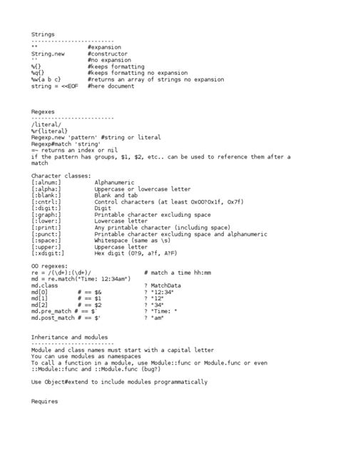 Ruby Cheat Sheet Pdf Command Line Interface Computer File