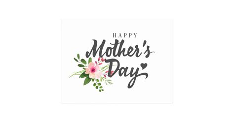 Elegant Floral Happy Mothers Day Postcard