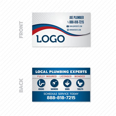 Plumbing Business Card Design Print Services For Plumbers