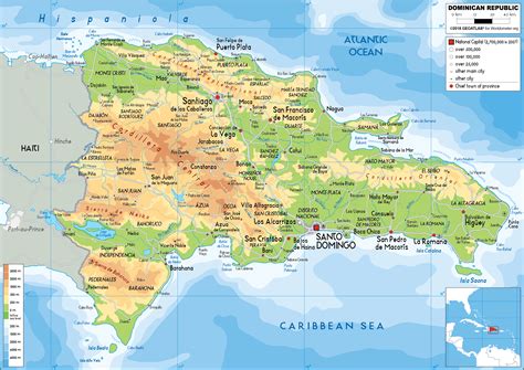 Dominican Republic Map Physical Worldometer