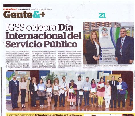 El Periódico Igss Celebra Día Internacional Del Servicio Público