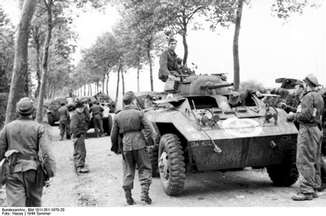 Photo Captured American M8 Armored Cars Northern France Summer 1944