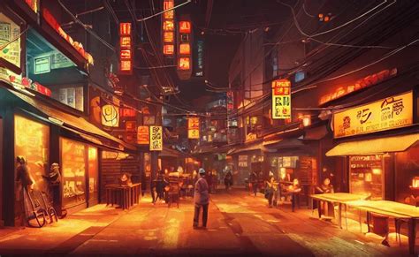 A Small Cozy Ramen Restaurant In A Busy Thriving Stable Diffusion