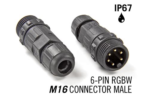 M16 6 Pins Ip67 Waterdichte Connector Male