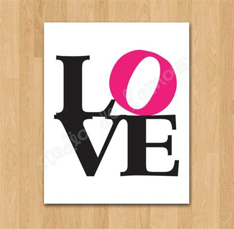 Printable Pdf Instant Download Love Word Art Pink Inspirational