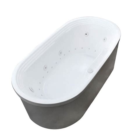 Acrylic whirlpool tub in white. Universal Tubs Pearl 5.6 ft. Center Drain Whirlpool and ...