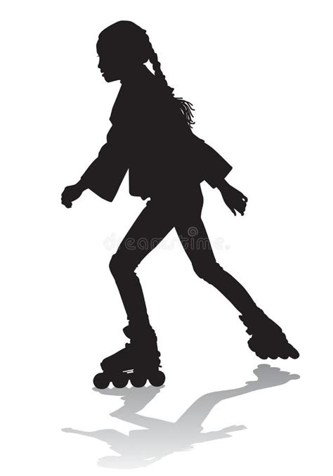 Rollerskating Silhouettes Vector Stock Vector Illustration Of