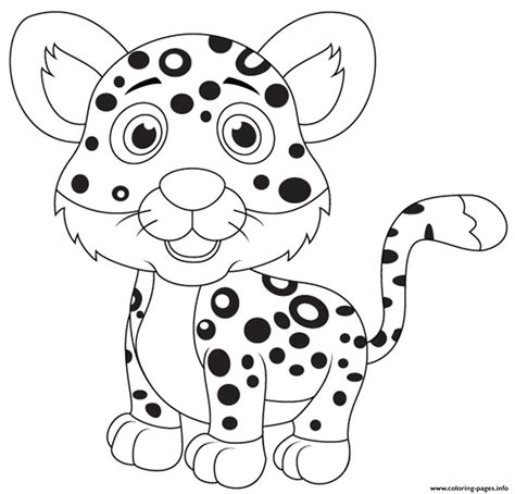 Baby Cartoon Leopard Coloring Pages Printable