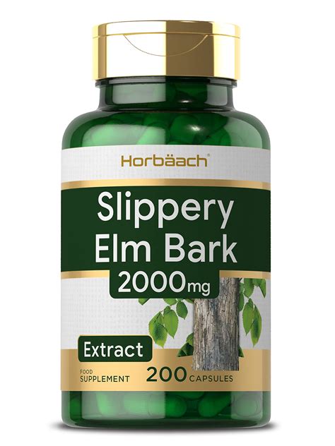 Slippery Elm Bark 2000mg 200 Capsules Digestive System Support