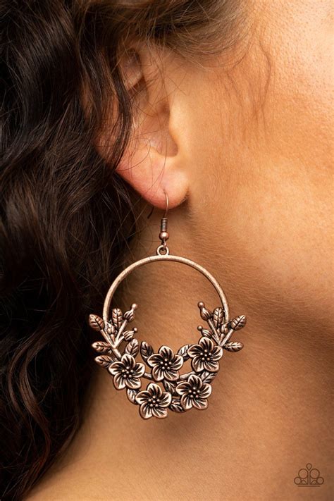 Eden Essence Copper Paparazzi Earrings In Sparkle Jewelry