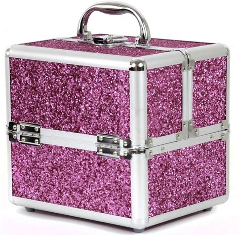 Pink Glitter Makeup Travel Case Teenage Girl Cosmetic Organizer Jewelry