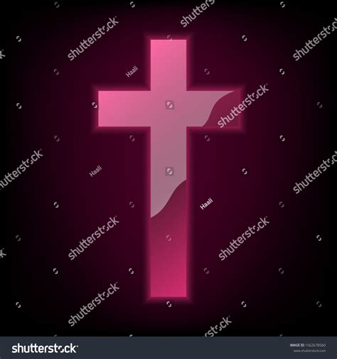 Neon Glowing Christian Cross Vector Illustration Stock Vector Royalty