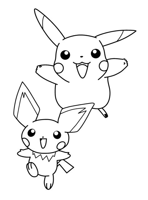 Pokemon Pichu Coloring Pages To Print Free Pokemon Coloring Pages